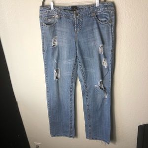 Z CavaRicci Light Washed Distressed Jeans